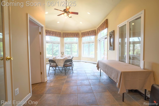 39888 Brylor, Clinton Township, MI 48038 - sunroom with french doors, stone tile floors, baseboards, and recessed lighting