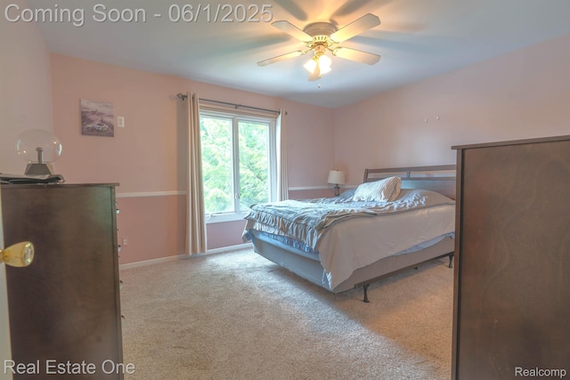 39888 Brylor, Clinton Township, MI 48038 - bedroom featuring baseboards, carpet floors, and a ceiling fan
