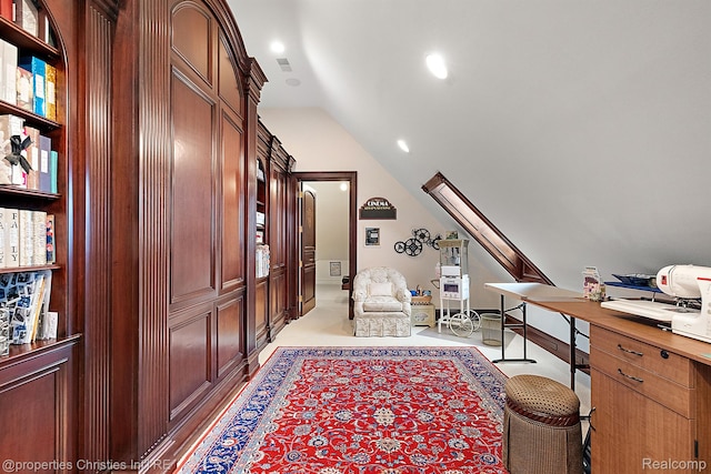 975 Sunningdale Dr, Bloomfield Hills, MI 48302 - home office featuring lofted ceiling and recessed lighting