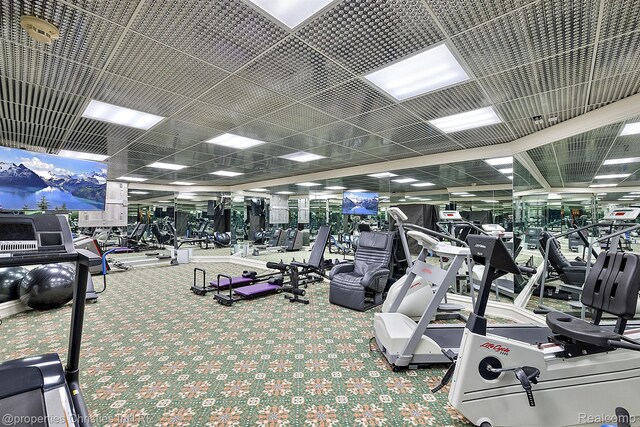975 Sunningdale Dr, Bloomfield Hills, MI 48302 - exercise room with carpet floors