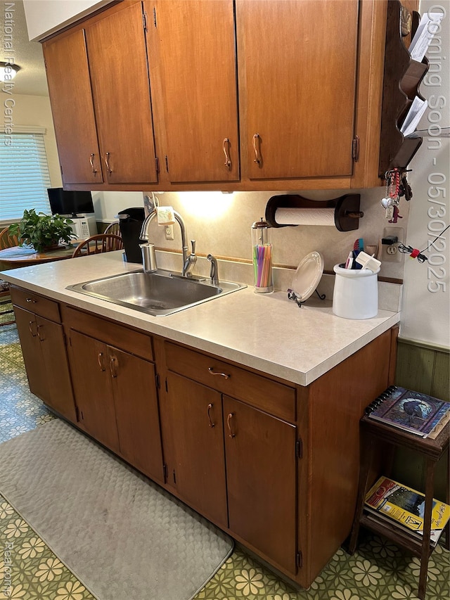 35951 Dover St, Livonia, MI 48150 - kitchen featuring a sink, light floors, and light countertops
