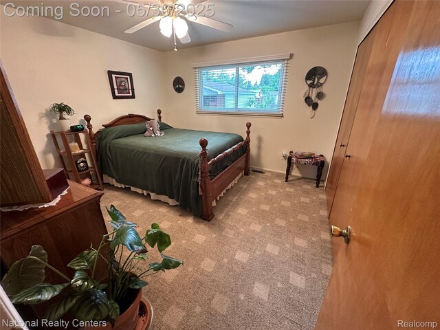 35951 Dover St, Livonia, MI 48150 - carpeted bedroom featuring a ceiling fan and baseboards