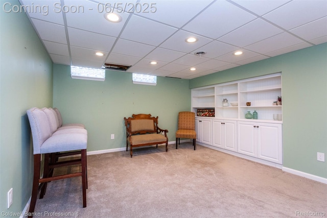 1975 Chancery Dr, Troy, MI 48085 - living area featuring light carpet, recessed lighting, and baseboards