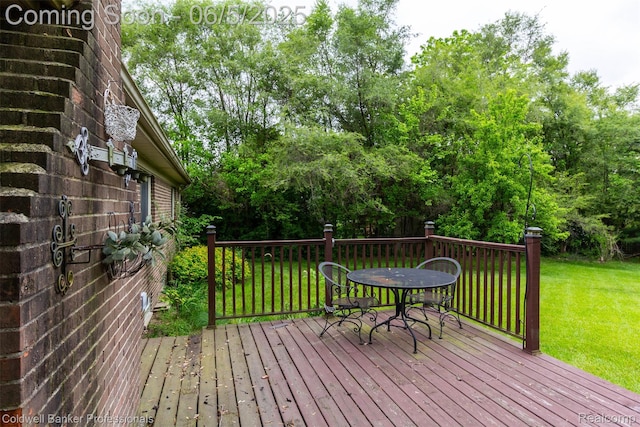 1975 Chancery Dr, Troy, MI 48085 - deck featuring a yard, view of scattered trees, and outdoor dining space