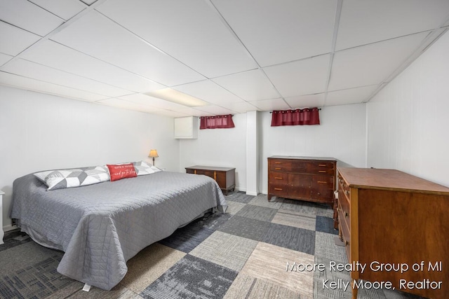 607 E Coffren St, Greenville, MI 48838 - bedroom featuring a drop ceiling and carpet