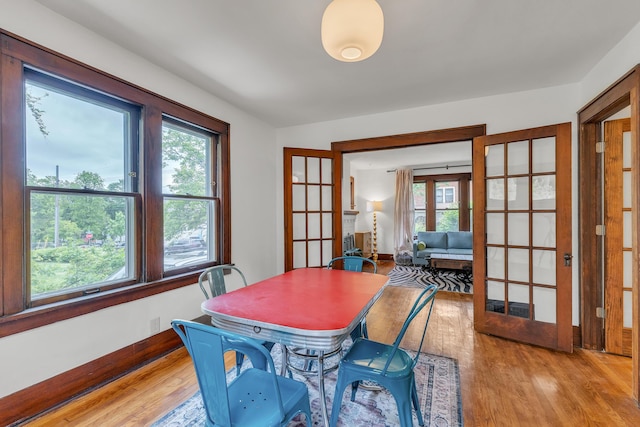 710 S 1st St, Ann Arbor, MI 48103 - dining space with french doors, light wood-type flooring, healthy amount of natural light, and baseboards