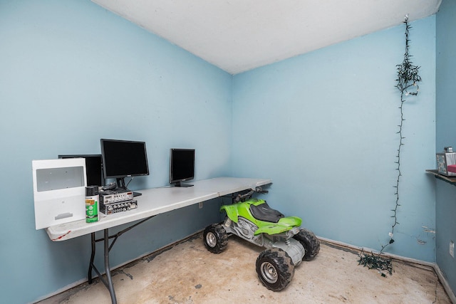 702 W Arlington St, Bangor, MI 49013 - home office with unfinished concrete flooring