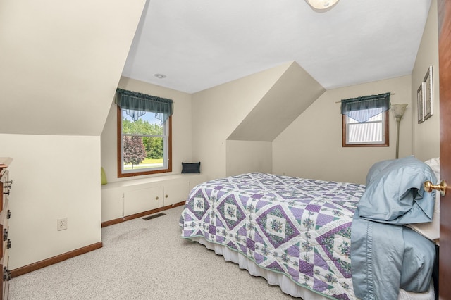 13881 Rivercrest Dr, White Pigeon, MI 49099 - carpeted bedroom featuring lofted ceiling and baseboards