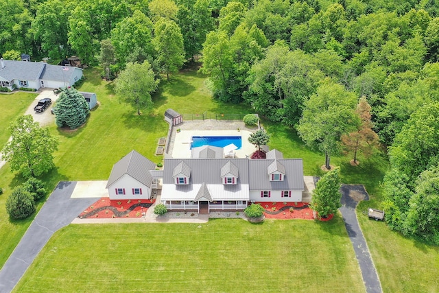 13881 Rivercrest Dr, White Pigeon, MI 49099 - view from above of property with a pool area