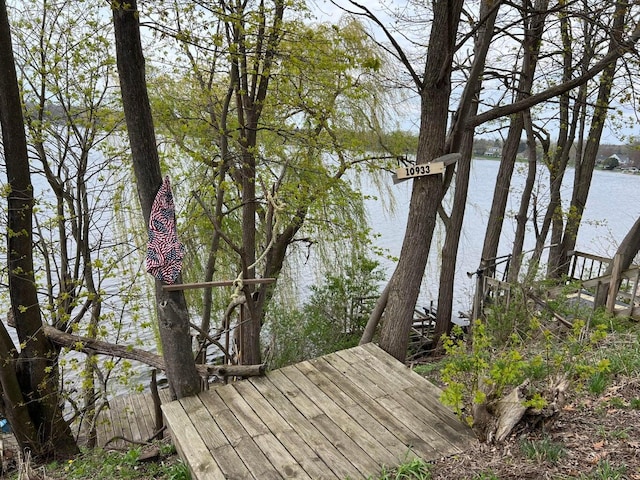 10933 Portage Rd, Portage, MI 49002 - wooden terrace featuring a water view