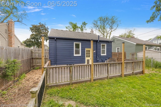 2193 Earlmont Rd, Berkley, MI 48072 - rear view of property with a deck and roof with shingles