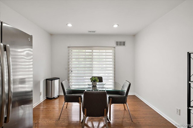 3070 Camden Dr, Troy, MI 48084 - dining room with baseboards, dark wood finished floors, and recessed lighting