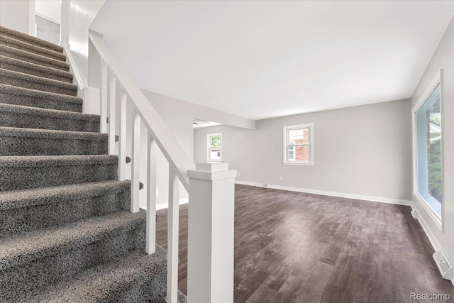 16355 Windermere Cir, Romulus, MI 48195 - stairway featuring wood finished floors, healthy amount of natural light, and baseboards