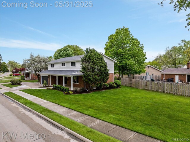1607 Yorktown St, Grosse Pointe Farms, MI 48236 - view of front of house with brick siding, concrete driveway, a shingled roof, and a garage
