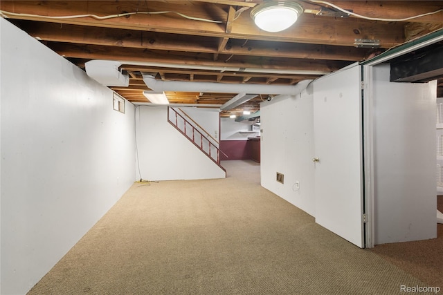 630 Symes Ave, Royal Oak, MI 48067 - finished basement featuring stairs and carpet flooring