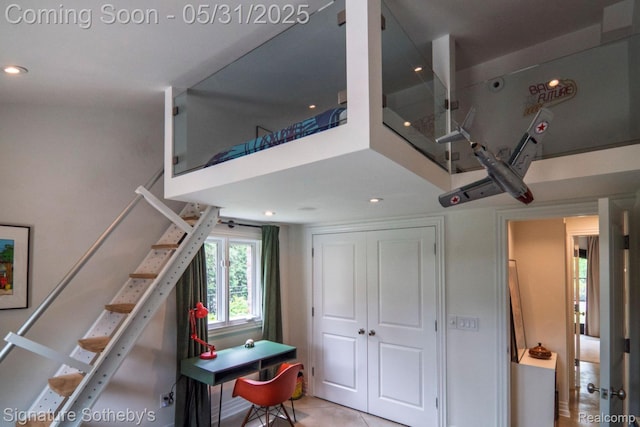 3171 E Breckenridge Ln, Bloomfield Hills, MI 48301 - stairs with a towering ceiling and tile patterned flooring