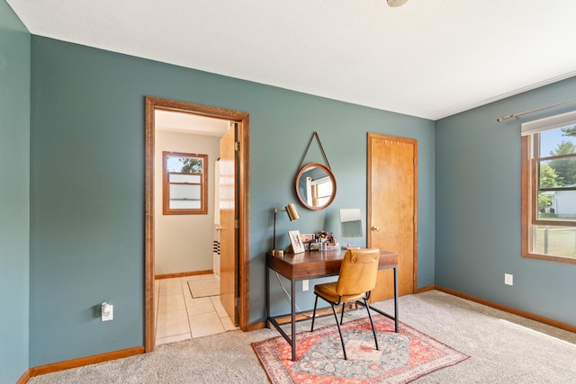 617 Ramsey Ln, Pleasant Lake, MI 49272 - office area with light carpet and baseboards