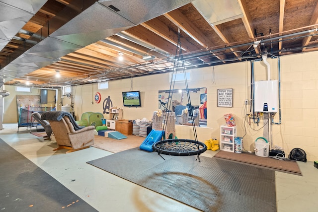 617 Ramsey Ln, Pleasant Lake, MI 49272 - basement with water heater and electric panel