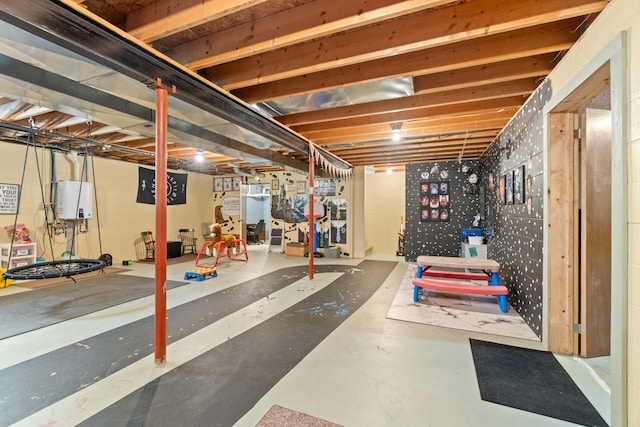 617 Ramsey Ln, Pleasant Lake, MI 49272 - unfinished basement featuring tankless water heater