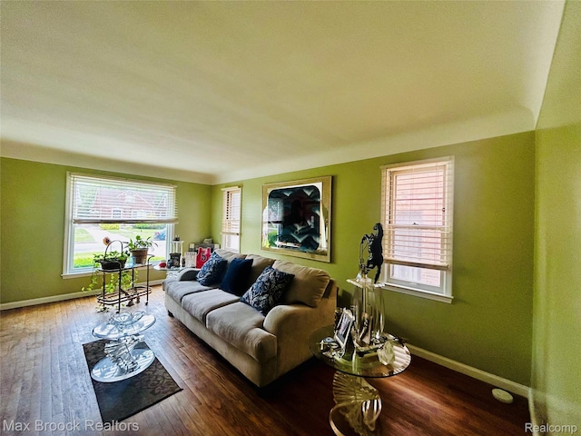 20236 Spencer St, Detroit, MI 48234 - living room featuring hardwood / wood-style floors and baseboards