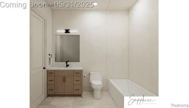 2717 Turtle Shores Dr, Bloomfield Hills, MI 48302 - bathroom featuring vanity, toilet, and a bath