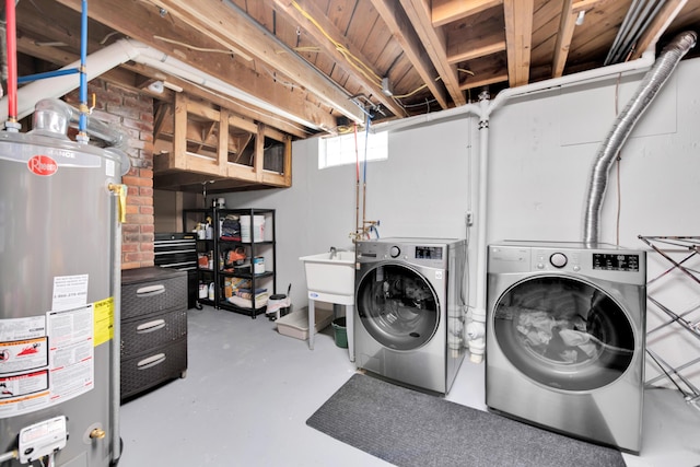 3822 Polk St, Dearborn, MI 48124 - laundry area featuring gas water heater and separate washer and dryer