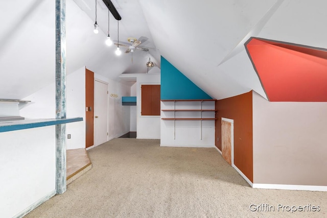 331 Carlton Ave SE, Grand Rapids, MI 49506 - bonus room featuring vaulted ceiling, ceiling fan, and carpet flooring