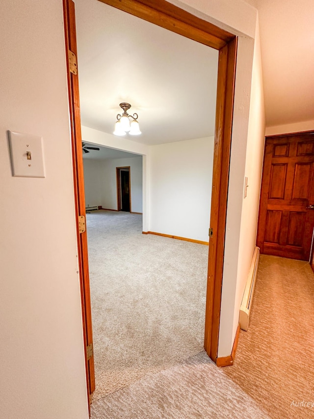 4307 N Mac Rd, Irons, MI 49644 - hall with carpet flooring and baseboard heating