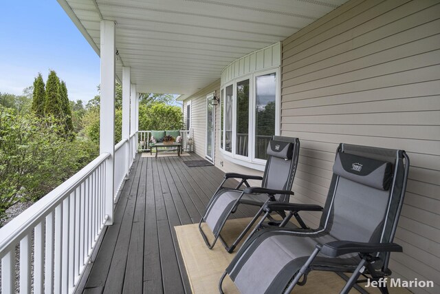 2057 Nickleplate Rd, Ionia, MI 48846 - view of wooden terrace