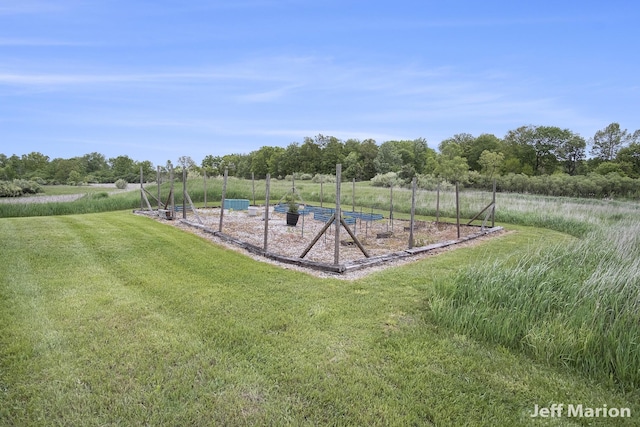 2057 Nickleplate Rd, Ionia, MI 48846 - view of property's community with a lawn and a vegetable garden