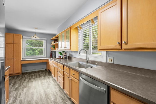 313 W Kilgore Rd, Portage, MI 49002 - kitchen featuring stainless steel dishwasher, a sink, plenty of natural light, and light wood-style floors