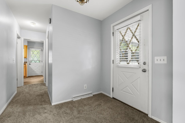 313 W Kilgore Rd, Portage, MI 49002 - doorway featuring carpet flooring, a baseboard heating unit, and baseboards
