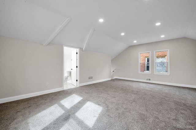 13332 Maiden St, Detroit, MI 48213 - additional living space with vaulted ceiling, recessed lighting, carpet flooring, and baseboards
