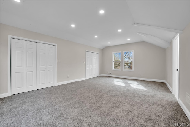 13332 Maiden St, Detroit, MI 48213 - additional living space with carpet floors, vaulted ceiling, recessed lighting, and baseboards