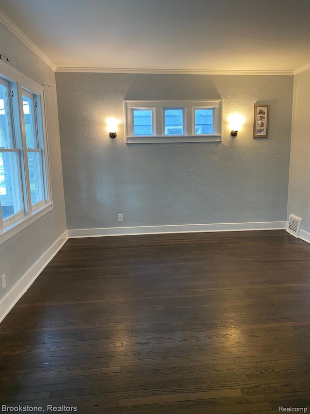 444 E Maplehurst St, Ferndale, MI 48220 - unfurnished room with crown molding, dark wood-style flooring, and baseboards