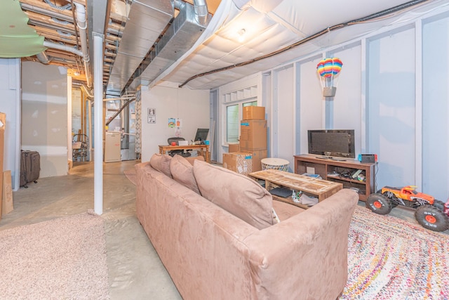 500 Little Lake Dr # 1, Ann Arbor, MI 48103 - living area with unfinished concrete flooring