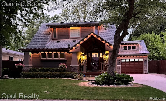 716 Magnolia Ave, Royal Oak, MI 48073 - view of front of house with concrete driveway and stone siding