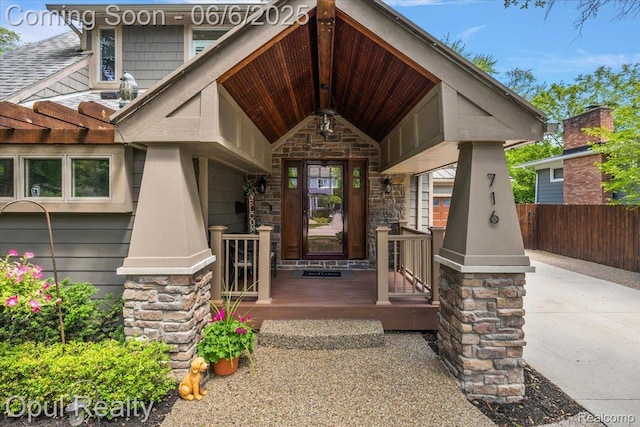 716 Magnolia Ave, Royal Oak, MI 48073 - entrance to property featuring stone siding