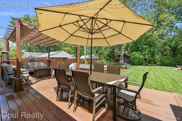 716 Magnolia Ave, Royal Oak, MI 48073 - wooden terrace featuring outdoor dining area and an outdoor hangout area