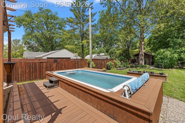 716 Magnolia Ave, Royal Oak, MI 48073 - wooden deck with a hot tub and view of scattered trees