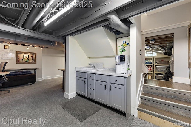 716 Magnolia Ave, Royal Oak, MI 48073 - finished basement featuring baseboards and dark colored carpet