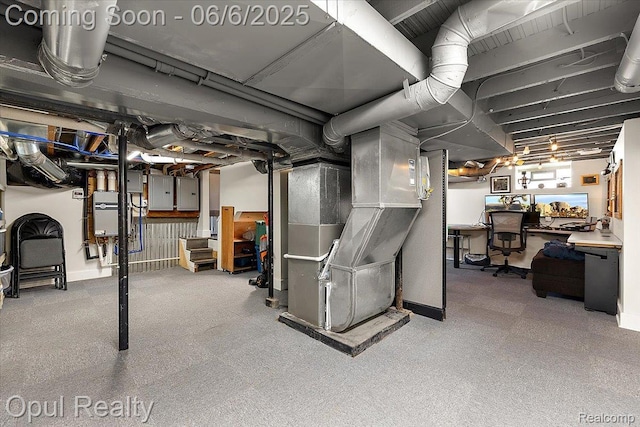 716 Magnolia Ave, Royal Oak, MI 48073 - below grade area featuring electric panel and heating unit