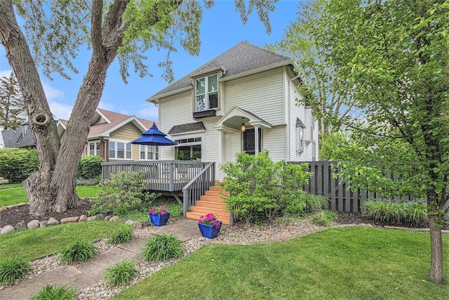 2335 Niles Ave, Saint Joseph, MI 49085 - view of front of home featuring a wooden deck and a shingled roof