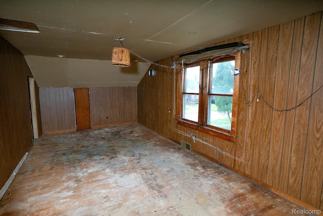 12151 Corbett St, Detroit, MI 48213 - bonus room with wood walls, lofted ceiling, and baseboards