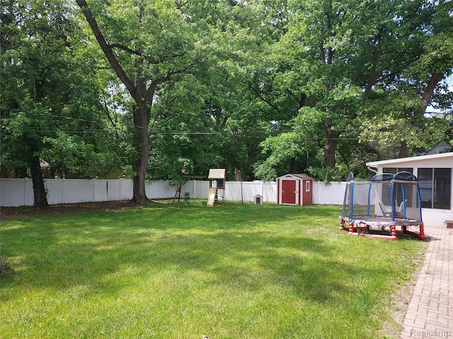 24781 Larkins St, Southfield, MI 48033 - view of yard featuring a sunroom and a trampoline