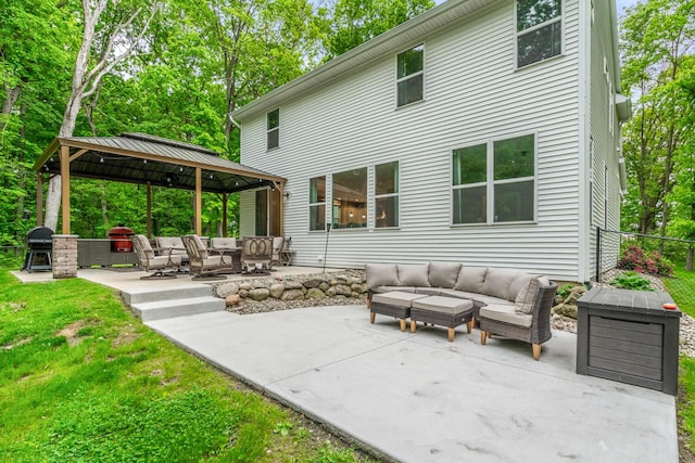 10321 E C Ave, Richland, MI 49083 - view of patio / terrace with outdoor lounge area, a gazebo, and grilling area