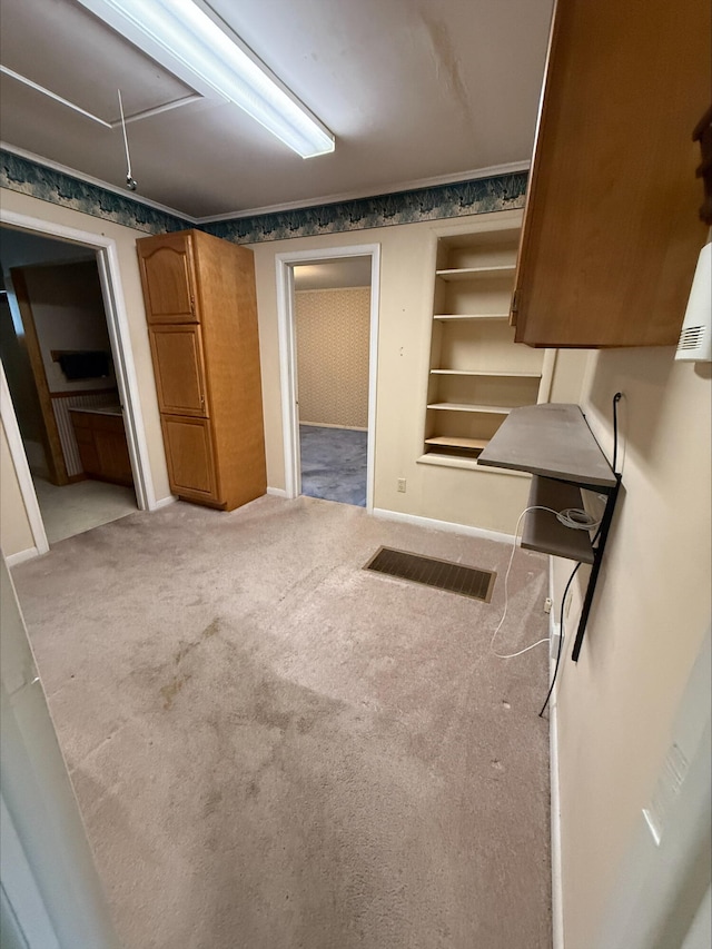538 Wharton Ave, Ypsilanti, MI 48198 - basement with carpet flooring, wallpapered walls, and baseboards