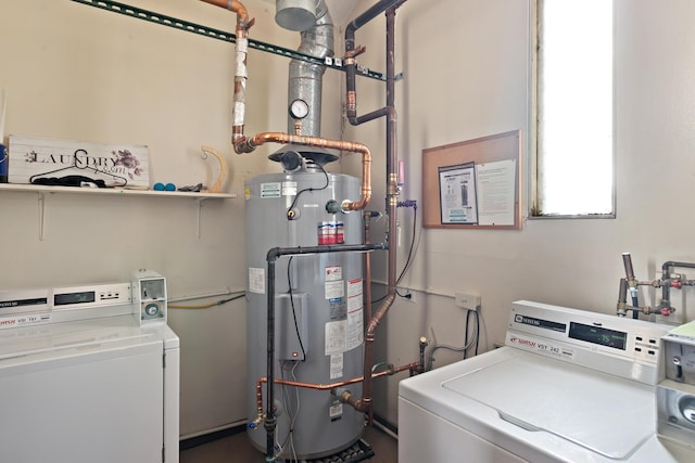824 Cliffs Dr E Unit 304, Ypsilanti, MI 48198 - laundry room featuring water heater and washing machine and clothes dryer