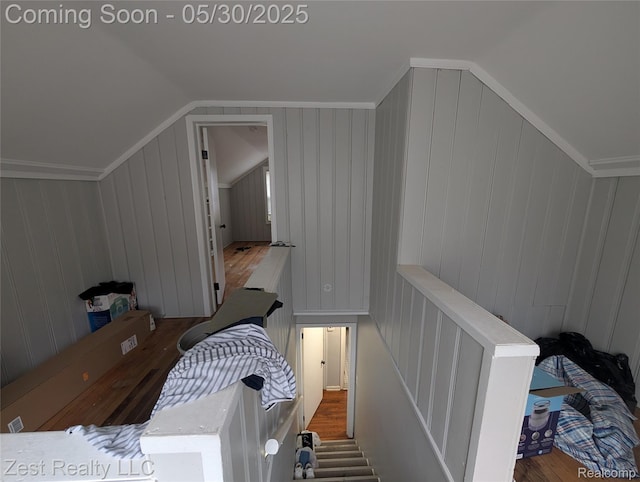 15340 Heyden St, Detroit, MI 48223 - stairs with wood finished floors and lofted ceiling