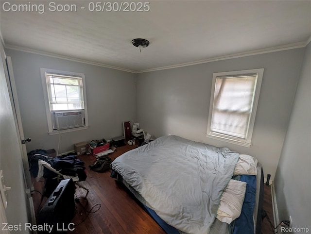 15340 Heyden St, Detroit, MI 48223 - bedroom featuring wood finished floors, cooling unit, and ornamental molding